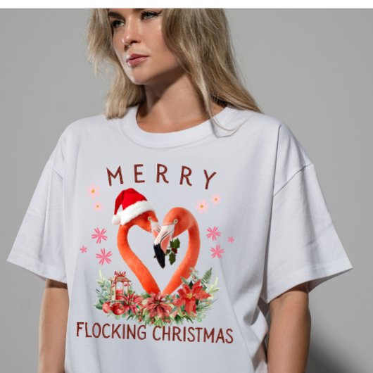Vibrant Merry Flocking Christmas Flamingo AI Art トライブレンドTシャツ