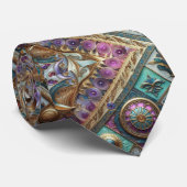 Vibrant Metallic Teal Pink Blue Gold Bronze ネクタイ (ロール)