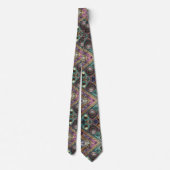Vibrant Metallic Teal Pink Blue Gold Bronze ネクタイ (裏面)