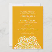 Vibrant Mexican Fiesta Rainbow Mandala Wedding 招待状 (正面)