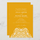 Vibrant Mexican Fiesta Rainbow Mandala Wedding 招待状 (正面/裏面)