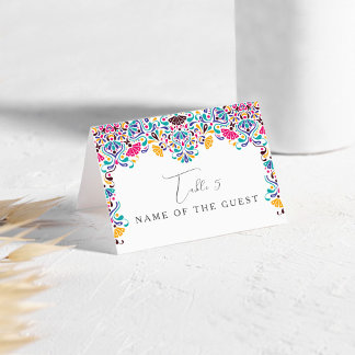 Vibrant Mexican Fiesta Rainbow Wedding Place Card テーブルナンバー