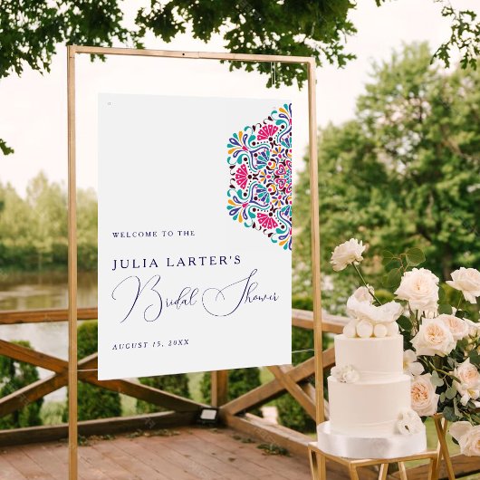 Vibrant Mexican Fiesta Style Rainbow Bridal Shower ポスター