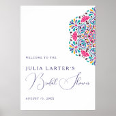 Vibrant Mexican Fiesta Style Rainbow Bridal Shower ポスター (正面)