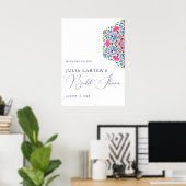 Vibrant Mexican Fiesta Style Rainbow Bridal Shower ポスター (ホームオフィス)