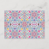 Vibrant Mexican Fiesta Style Rainbow Wedding エンクロージャーカード (裏面)