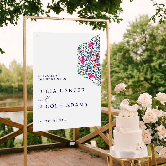 Vibrant Mexican Fiesta Style Rainbow Wedding ポスター