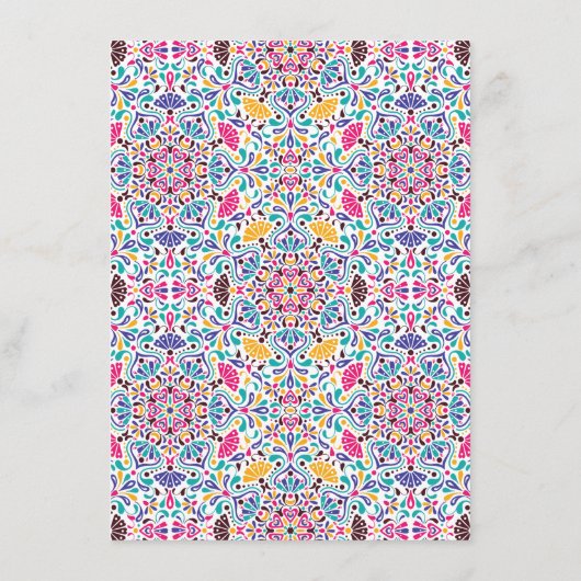 Vibrant Mexican Fiesta Style Rainbow Wedding Menu メニュー (裏面)