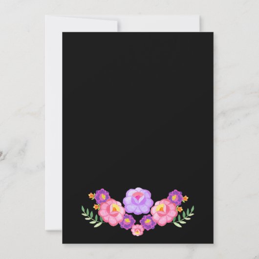 Vibrant Mexican Floral Fiesta Wedding 招待状 (裏面)