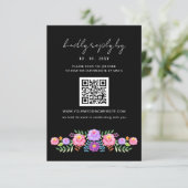 Vibrant Mexican Floral Fiesta Wedding QR code 出欠カード (スタンド正面)