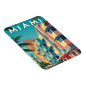 Vibrant Miami buildings with palm trees マグネット (右側)