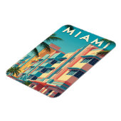 Vibrant Miami buildings with palm trees マグネット (左側)