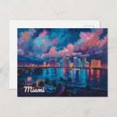 Vibrant Miami Skyline at Dusk ポストカード (正面/裏面)