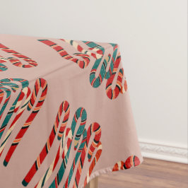 Vibrant Mid Century Modern Christmas Candy Cane テーブルクロス