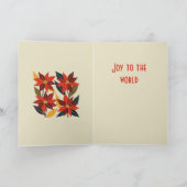 Vibrant Mid-Century Poinsettia Christmas Flower C  カード (内部)