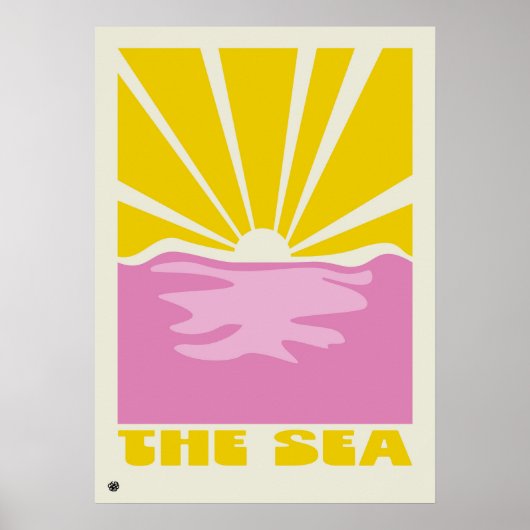 Vibrant Minimalist Abstract Sea Art Print ポスター (正面)