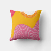 Vibrant Modern Abstract Sun and Waves クッション (裏面)