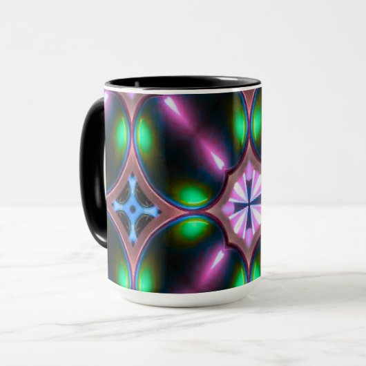 Vibrant Modern Geometric Abstract マグカップ (正面左)