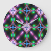 Vibrant Modern Geometric Abstract ラージ壁時計 (正面)