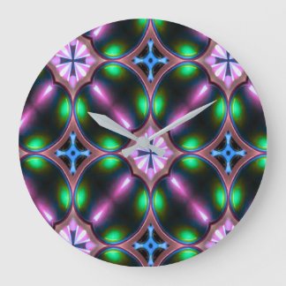Vibrant Modern Geometric Abstract ラージ壁時計
