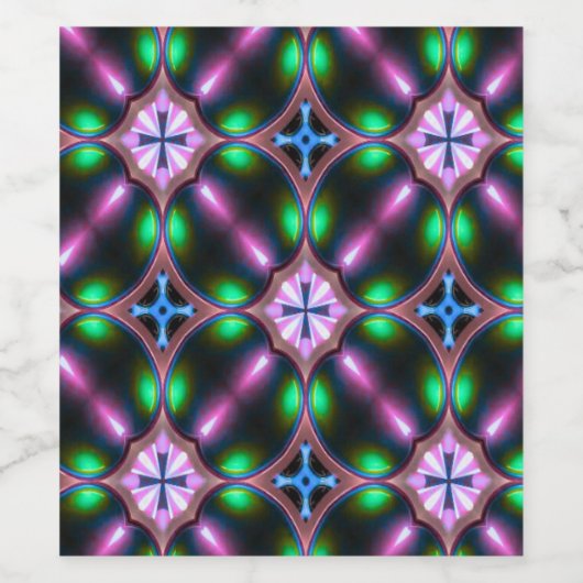 Vibrant Modern Geometric Abstract ワインラベル (シングルラベル)