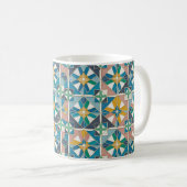 Vibrant Modern Moroccan Zellige Tile Pattern コーヒーマグカップ (正面右)