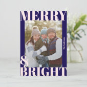 Vibrant Modern Navy Blue Pink Joyful & Bright Phot シーズンカード (スタンド正面)