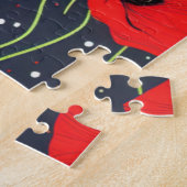 Vibrant Modern Red Poppies Pattern Art ジグソーパズル (側面)