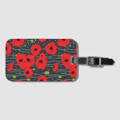 Vibrant Modern Red Poppies Pattern Art ラゲッジタグ (正面横)