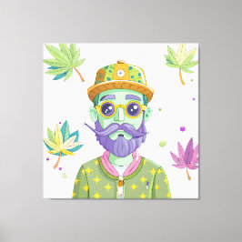 Vibrant Monarch Butterfly Illustration on Light Ba キャンバスプリント