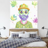 Vibrant Monarch Butterfly Illustration on Light Ba キャンバスプリント (インサイチュ (寝室))