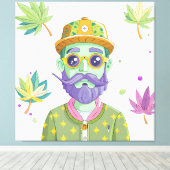 Vibrant Monarch Butterfly Illustration on Light Ba キャンバスプリント (インサイチュ (ウッドフロア))