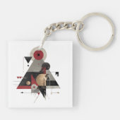 Vibrant Monarch Butterfly Illustration on Light Ba キーホルダー (裏面)