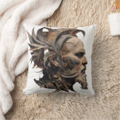 Vibrant Monarch Butterfly Illustration on Light Ba クッション (ブランケット)