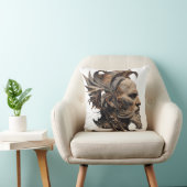 Vibrant Monarch Butterfly Illustration on Light Ba クッション (椅子)