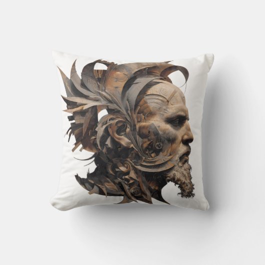 Vibrant Monarch Butterfly Illustration on Light Ba クッション (正面)