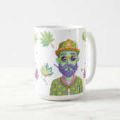 Vibrant Monarch Butterfly Illustration on Light Ba コーヒーマグカップ (正面右)