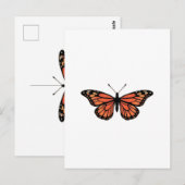 Vibrant Monarch Butterfly Illustration on Light Ba ポストカード (正面/裏面)