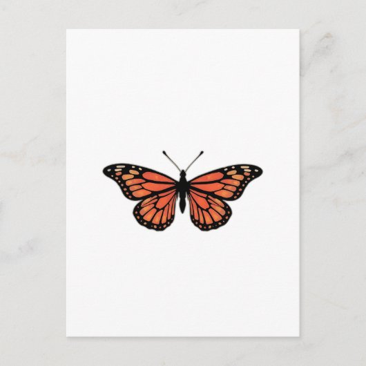 Vibrant Monarch Butterfly Illustration on Light Ba ポストカード (正面)