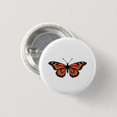 Vibrant Monarch Butterfly Illustration on Light Ba 缶バッジ (正面&裏面)