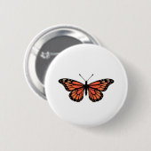 Vibrant Monarch Butterfly Illustration on Light Ba 缶バッジ (正面&裏面)
