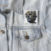 Vibrant Monarch Butterfly Illustration on Light Ba 缶バッジ (インサイチュ)