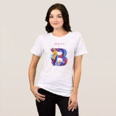 Vibrant Monogram - Letter B | アーティスティックな誕生日 トライブレンドTシャツ (正面全面)