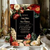 Vibrant Moody Floral Black Wedding 招待状
