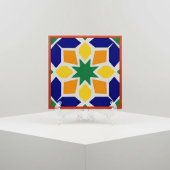 Vibrant Moroccan Geometric Ceramic Tile Blue タイル