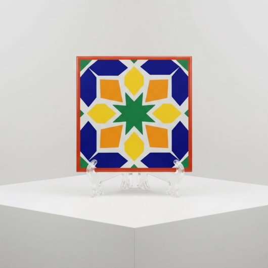 Vibrant Moroccan Geometric Ceramic Tile Blue タイル