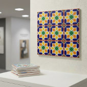 Vibrant Moroccan Geometric Ceramic Tile Blue タイル