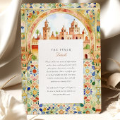Vibrant Moroccan Tile & Marrakesh Arch Wedding 招待状