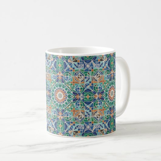 Vibrant Moroccan Zellige Tile Pattern  コーヒーマグカップ (正面右)