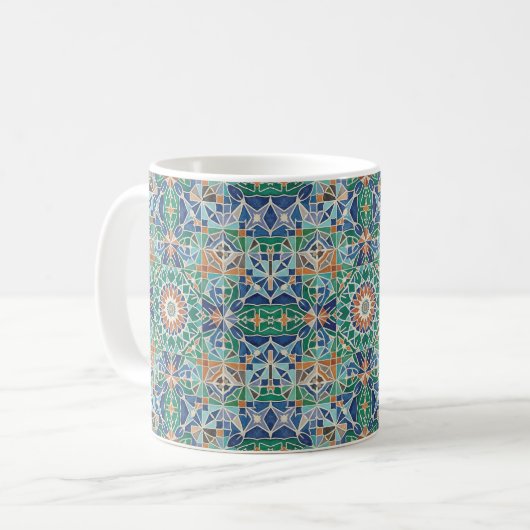 Vibrant Moroccan Zellige Tile Pattern コーヒーマグカップ (正面左)